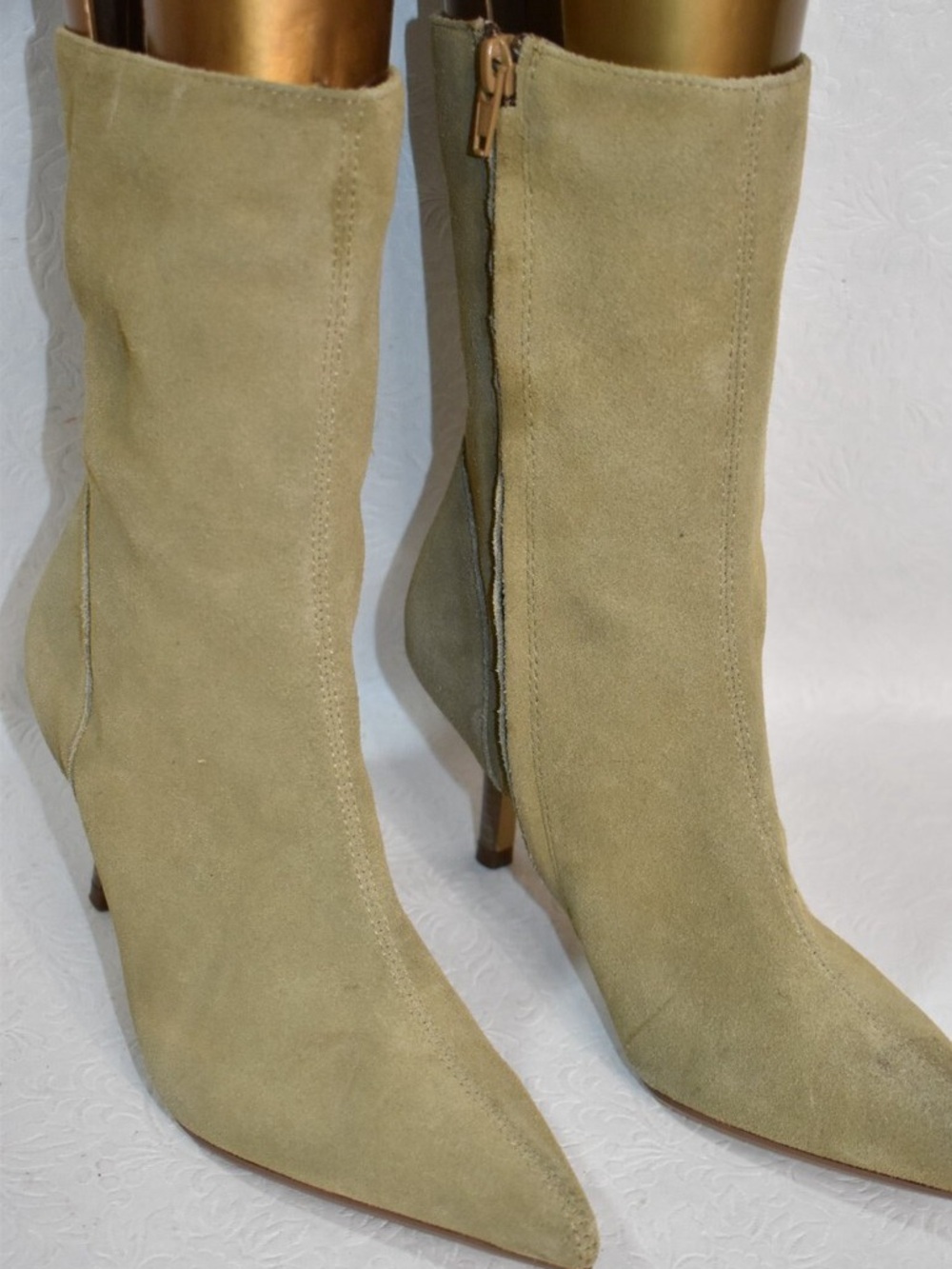 Vintage Mossimo Women's Suede Mid-Calf Pointed Toe Boots - Olive